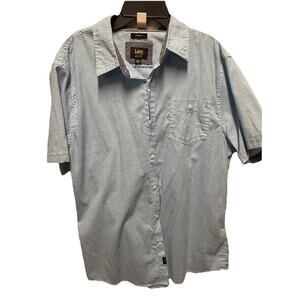 Lee Mens Regular Fit Short Sleeve Button-Up Striped Shirt Casual Stretch Size L